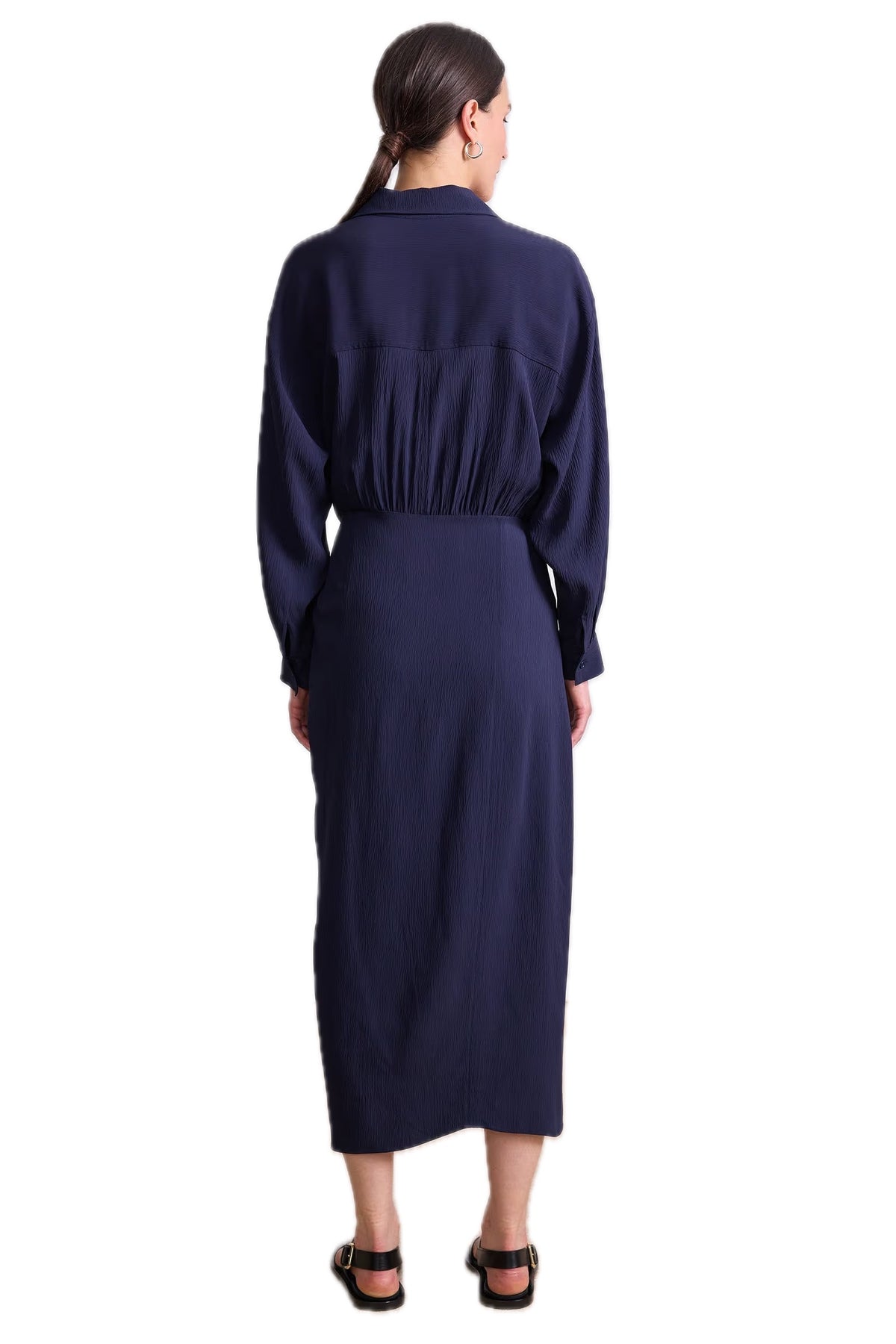 apiece apart alessandra sarong shirt dress Apiece Apart Alessandra Sarong Shirt Dress in Racing Red