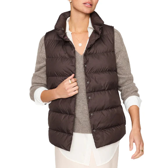 Maiyifu-GJ Men Collarless Padded Down Vest V-Neck Button